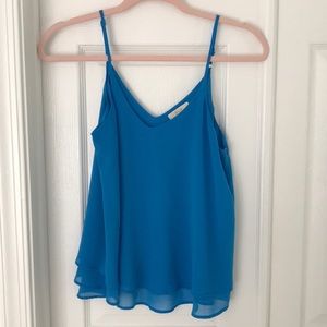 Blue Flowy Tank Top